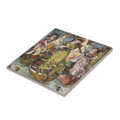 Walter Crane Ships, Graceful Ladys, Art Nouveau Fliese (Seite)