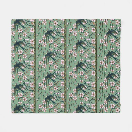 Walter Crane Swallows and Almonds Fleecedecke (Vorderseite (Horizontal))