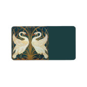Walter Crane Swan, Rush and Iris Art Nouveau Adressaufkleber (Vorne)