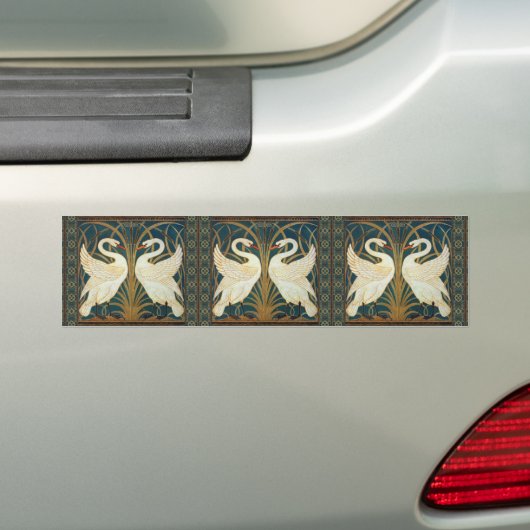 Walter Crane Swan, Rush and Iris Art Nouveau Autoaufkleber (Auf Auto)