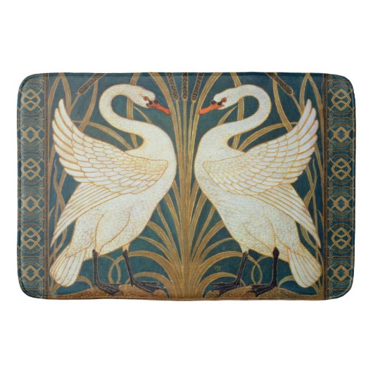 Walter Crane Swan, Rush and Iris Art Nouveau Badematte (Vorderseite)
