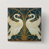 Walter Crane Swan, Rush and Iris Art Nouveau Button (Vorderseite)