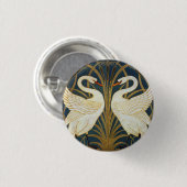Walter Crane - Swan, Rush and Iris Art Nouveau Button (Vorne & Hinten)