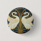 Walter Crane - Swan, Rush and Iris Art Nouveau Button (Vorderseite)