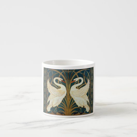 Walter Crane Swan, Rush and Iris Art Nouveau Espressotasse (Vorderseite)