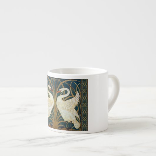 Walter Crane Swan, Rush and Iris Art Nouveau Espressotasse (Vorderseite Rechts)