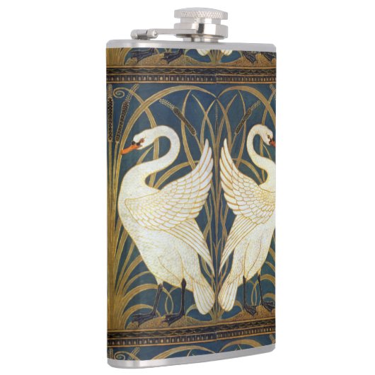 Walter Crane - Swan, Rush and Iris Art Nouveau Flachmann (Rechts)