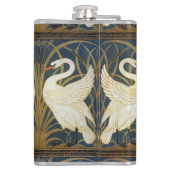 Walter Crane - Swan, Rush and Iris Art Nouveau Flachmann (Rückseite)
