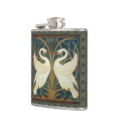 Walter Crane Swan, Rush and Iris Art Nouveau Flachmann (Links)