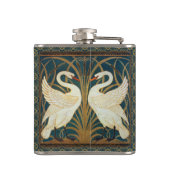 Walter Crane Swan, Rush and Iris Art Nouveau Flachmann (Rückseite)