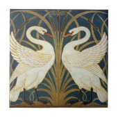 Walter Crane - Swan, Rush and Iris Art Nouveau Fliese (Vorderseite)