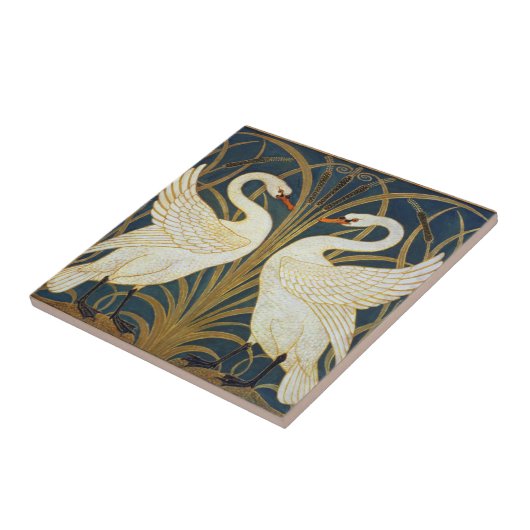 Walter Crane - Swan, Rush and Iris Art Nouveau Fliese (Seite)