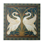 Walter Crane Swan, Rush and Iris Art Nouveau Fliese (Vorderseite)