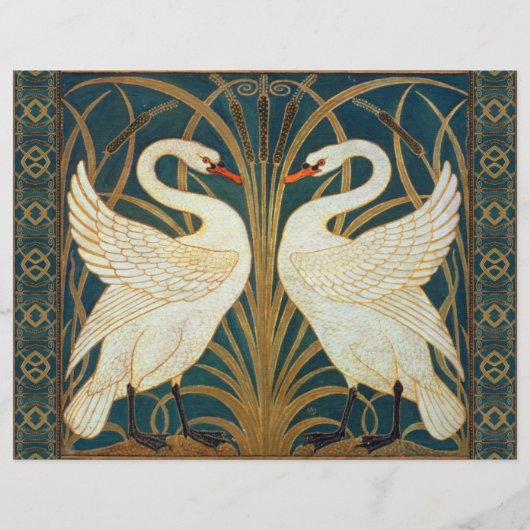 Walter Crane Swan, Rush and Iris Art Nouveau Flyer (Vorne)