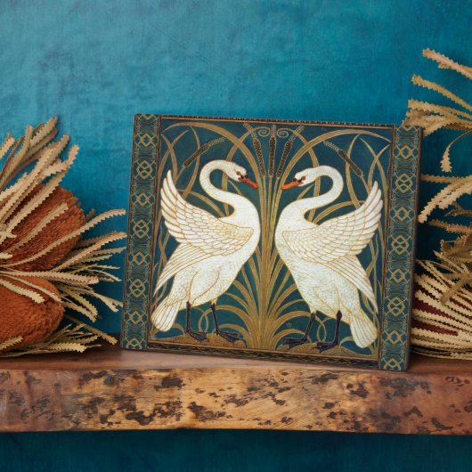 Walter Crane Swan, Rush and Iris Art Nouveau Fotoplatte (Seite)