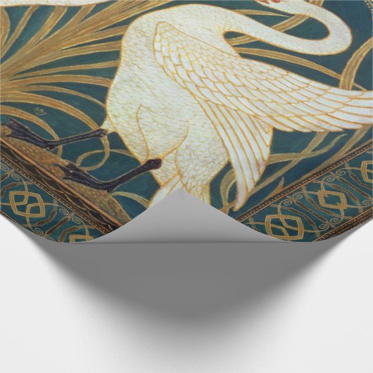 Walter Crane Swan, Rush and Iris Art Nouveau Geschenkpapier (Ecke)