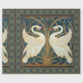 Walter Crane Swan, Rush and Iris Art Nouveau Geschenkpapier (Flach)