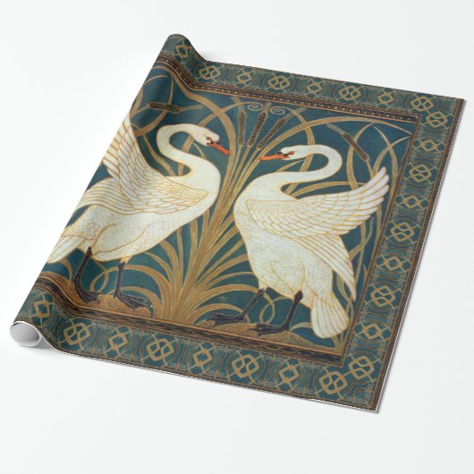 Walter Crane Swan, Rush and Iris Art Nouveau Geschenkpapier (Ungerollt)