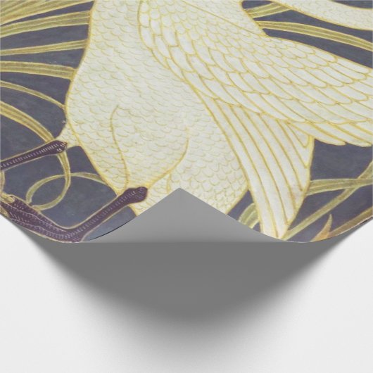 Walter Crane Swan, Rush and Iris Art Nouveau Geschenkpapier (Ecke)