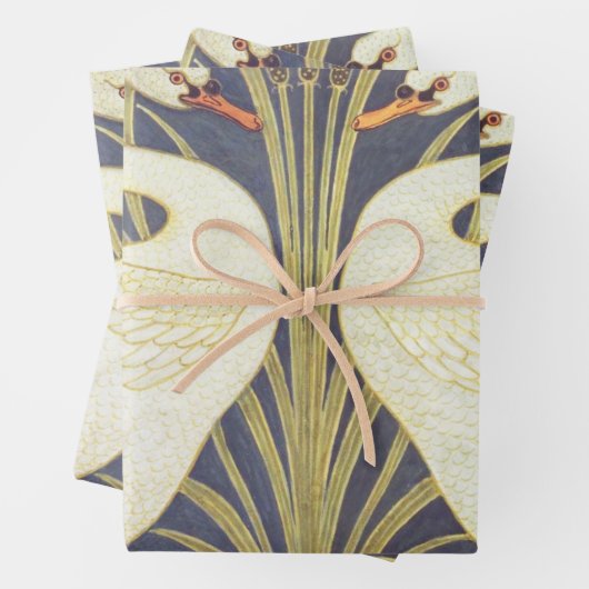Walter Crane Swan, Rush and Iris Art Nouveau Geschenkpapier Set (Beispiel)
