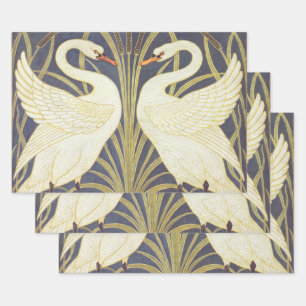 Walter Crane Swan, Rush and Iris Art Nouveau Geschenkpapier Set