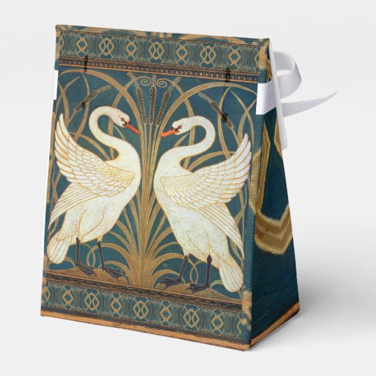 Walter Crane Swan, Rush and Iris Art Nouveau Geschenkschachtel (Rückseite)