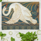 Walter Crane Swan, Rush and Iris Art Nouveau Geschirrtuch (Gefaltet)