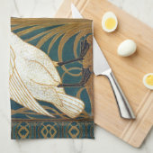 Walter Crane Swan, Rush and Iris Art Nouveau Geschirrtuch (Viertel Falte)