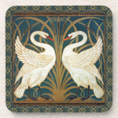 Walter Crane Swan, Rush and Iris Art Nouveau Getränkeuntersetzer (Vorderseite)