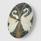 Walter Crane Swan, Rush and Iris Art Nouveau Große Wanduhr (Winkel)