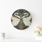 Walter Crane Swan, Rush and Iris Art Nouveau Große Wanduhr (Zuhause)