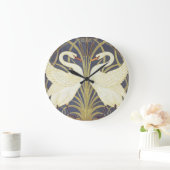 Walter Crane Swan, Rush and Iris Art Nouveau Große Wanduhr (Zuhause)