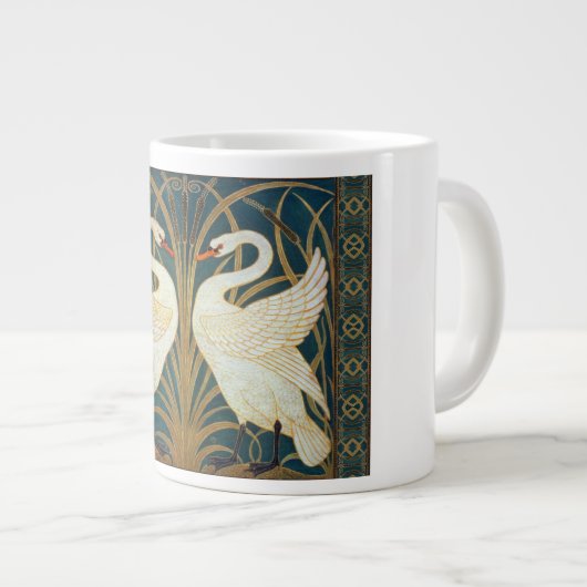 Walter Crane Swan, Rush and Iris Art Nouveau Jumbo-Tasse (Vorderseite Rechts)