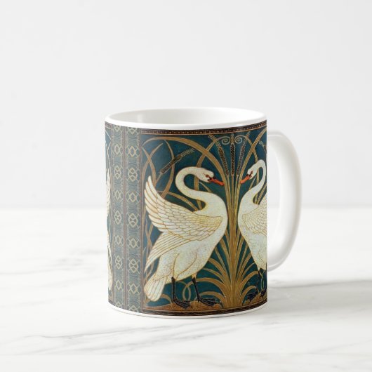 Walter Crane Swan, Rush and Iris Art Nouveau Kaffeetasse (VorderseiteRechts)