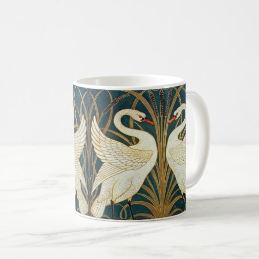 Walter Crane Swan, Rush and Iris Art Nouveau Kaffeetasse (VorderseiteRechts)