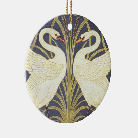 Walter Crane Swan, Rush and Iris Art Nouveau Keramik Ornament (Rechts)