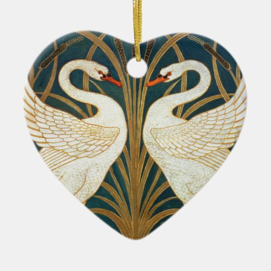 Walter Crane Swan, Rush and Iris Art Nouveau Keramikornament (Vorne)