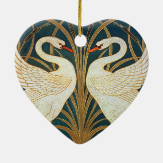 Walter Crane Swan, Rush and Iris Art Nouveau Keramikornament (Hinten)
