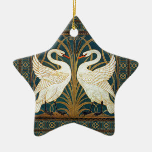 Walter Crane Swan, Rush and Iris Art Nouveau Keramikornament