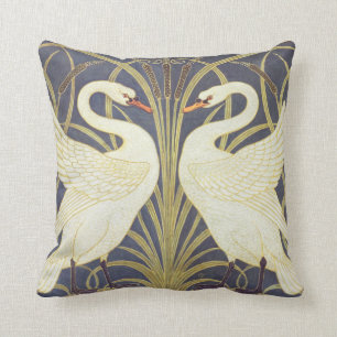 Walter Crane Swan, Rush and Iris Art Nouveau Kissen