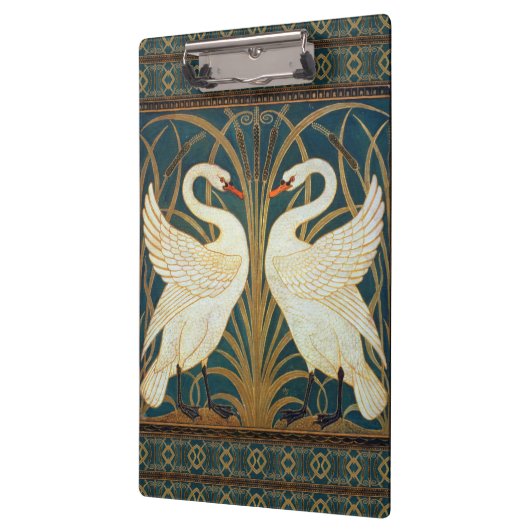 Walter Crane Swan, Rush and Iris Art Nouveau Klemmbrett (Links)
