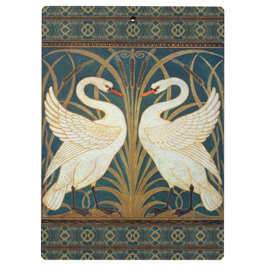 Walter Crane Swan, Rush and Iris Art Nouveau Klemmbrett (Rückseite)