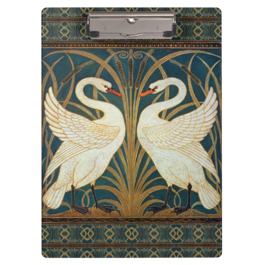 Walter Crane Swan, Rush and Iris Art Nouveau Klemmbrett (Vorderseite)