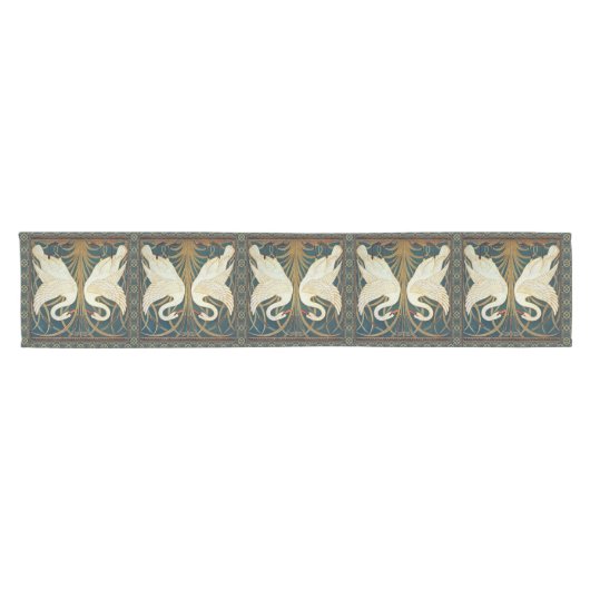 Walter Crane Swan, Rush and Iris Art Nouveau Kurzer Tischläufer (Horizontal)