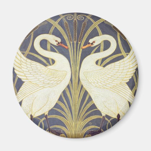 Walter Crane Swan, Rush and Iris Art Nouveau Magnet (Vorne)