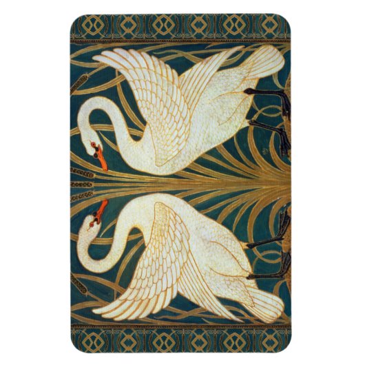 Walter Crane Swan, Rush and Iris Art Nouveau Magnet (Vertikal)