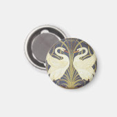Walter Crane Swan, Rush and Iris Art Nouveau Magnet (Vorderseite/Rückseite)