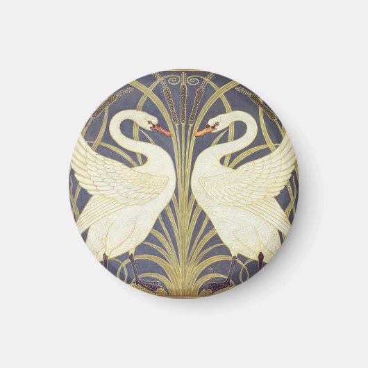 Walter Crane Swan, Rush and Iris Art Nouveau Magnet (Vorne)
