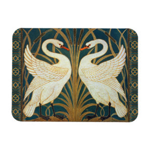 Walter Crane Swan, Rush and Iris Art Nouveau Magnet