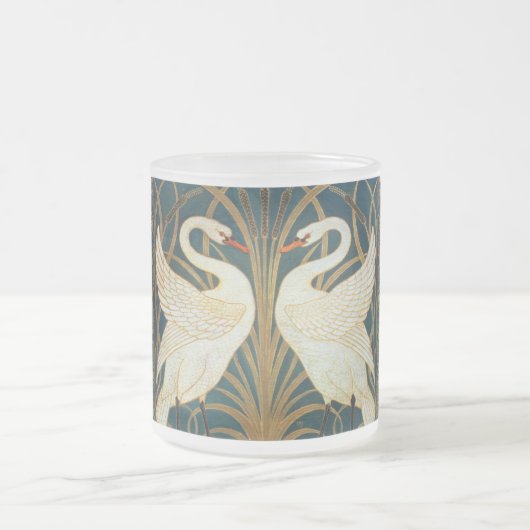 Walter Crane Swan, Rush and Iris Art Nouveau Mattglastasse (Mittel)